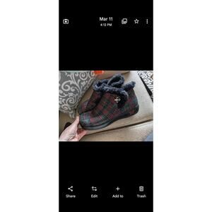 Alegria Ankle Boots Meri Womens 9-9.5 Tartan Plaid Faux Fur Booties